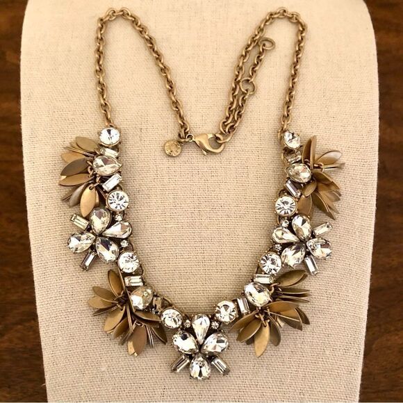 J.Crew | Rhinestone and Paillette Pendant Necklace | 18” Adjustable - Picture 2 of 3